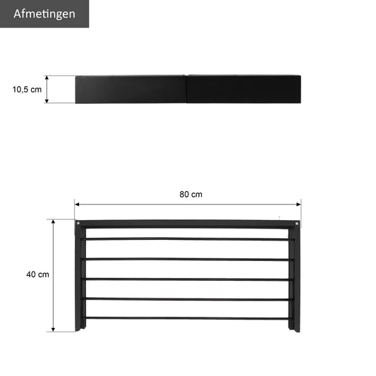 Wanddroogrek Full Color Zwart 80 cm