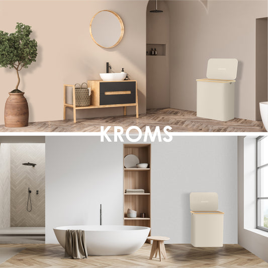 Wasmand Bamboe 3 vakken Beige 145L