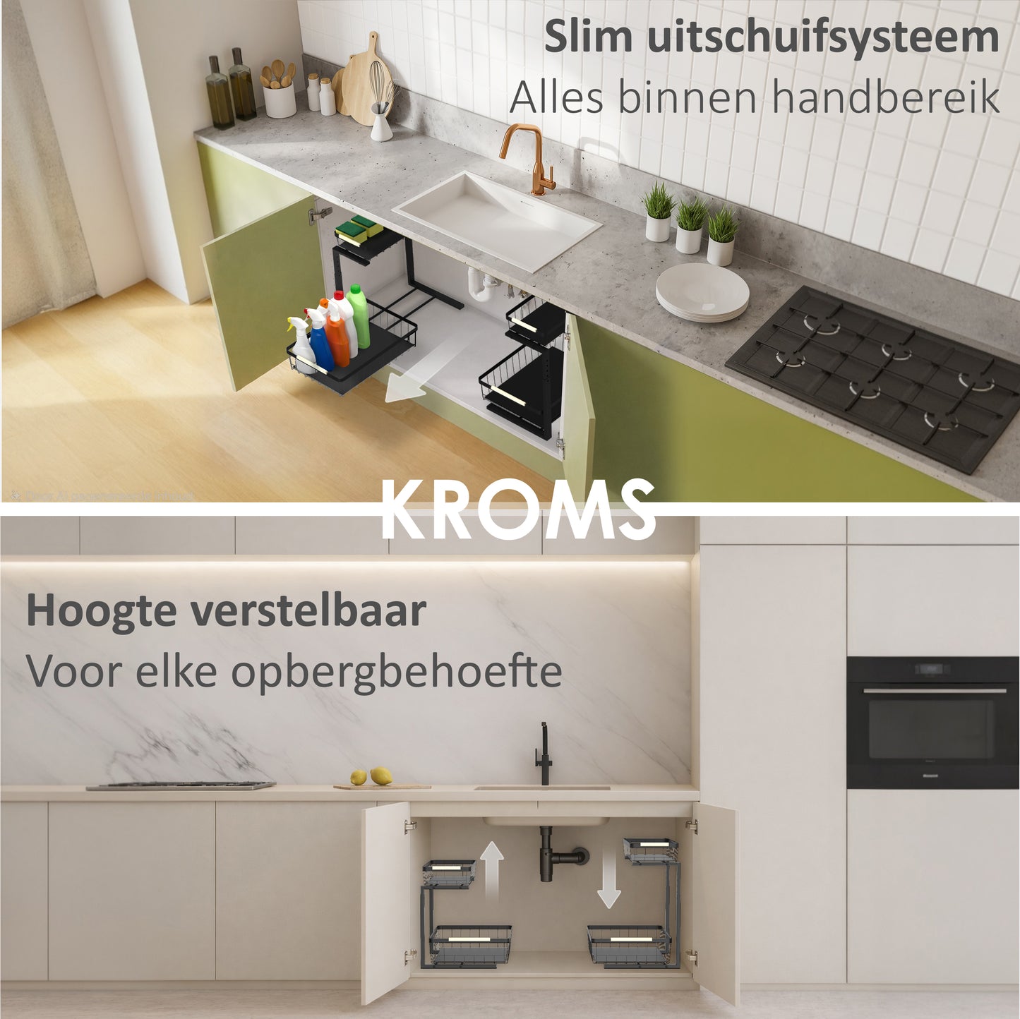 Gootsteenkast Organiser  Maat L Zwart