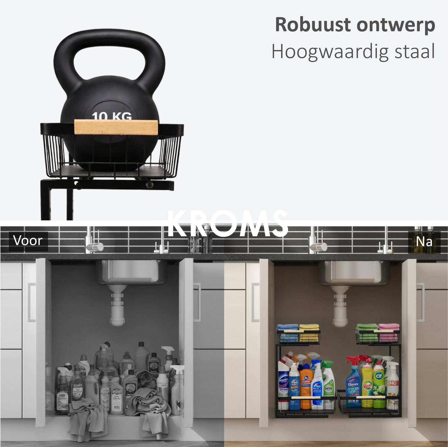 Gootsteenkast Organiser  Maat L Zwart