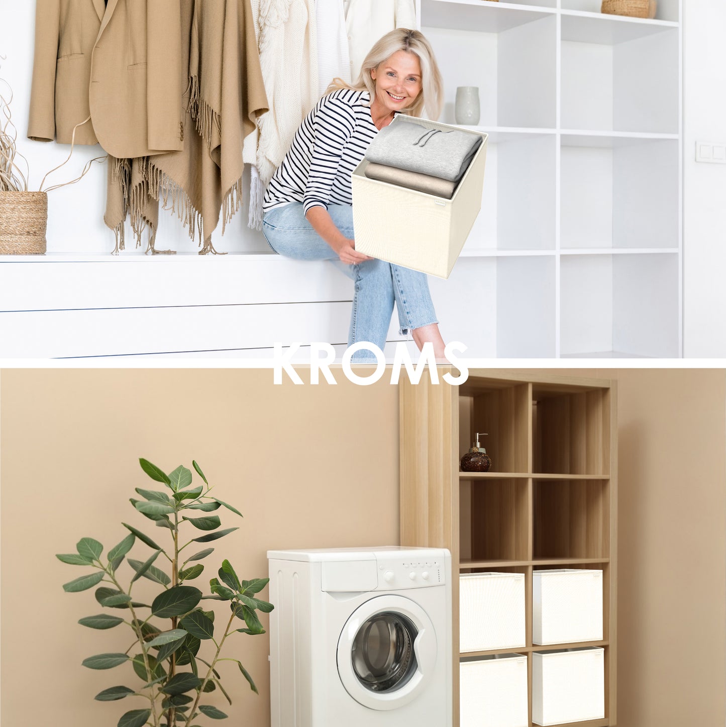 Organizer XXL Beige 37x32x32cm P/2