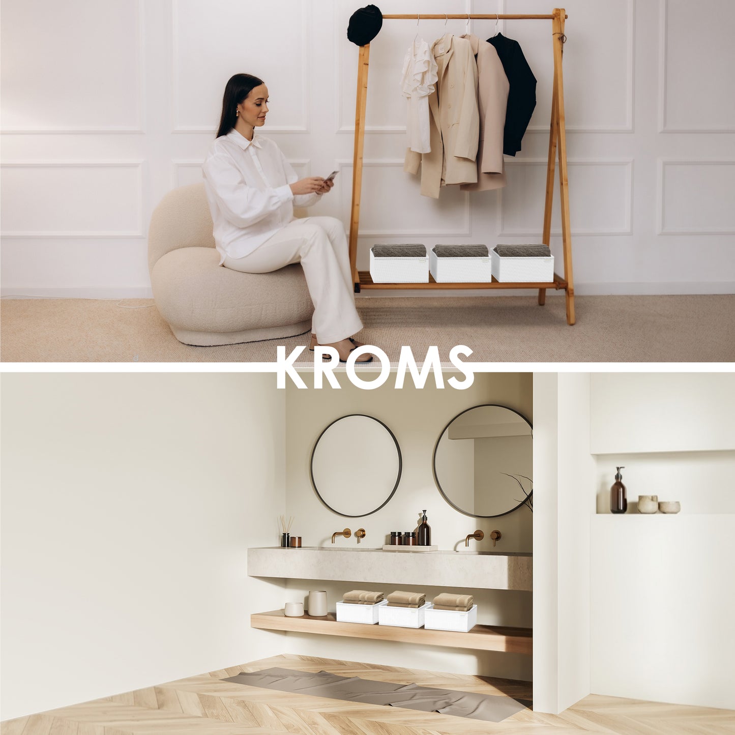 Organizer L Weiß 28x28x13cm P/2