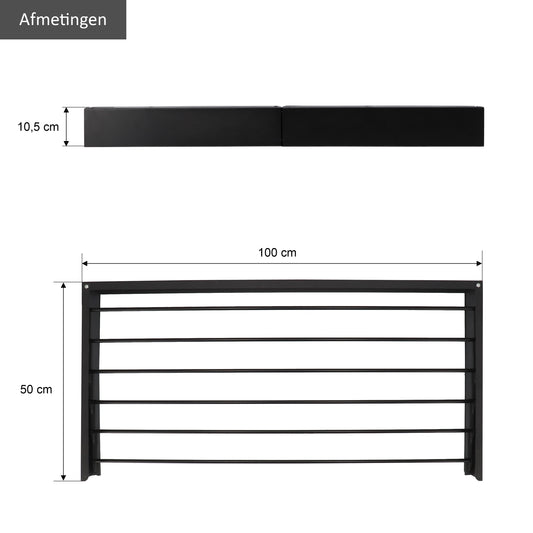 Wanddroogrek XL Full Color Zwart 100 cm