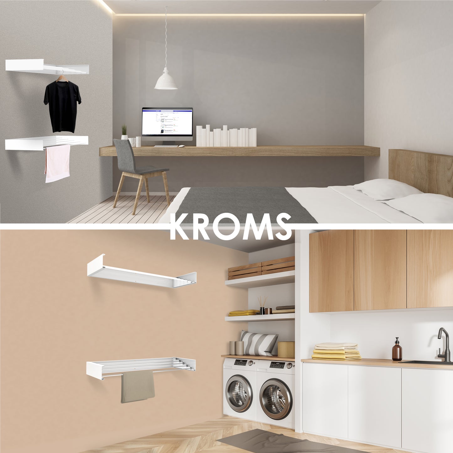 Étendoir mural XL Full Color Blanc 100 cm