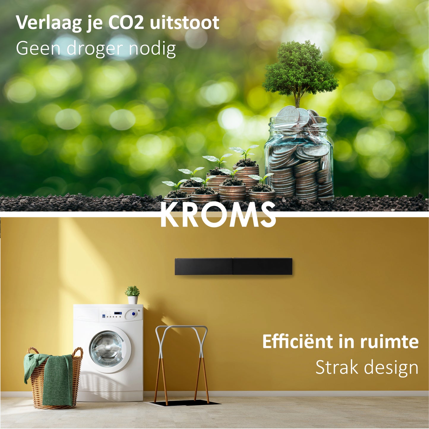 Wanddroogrek Full Color Zwart 80 cm