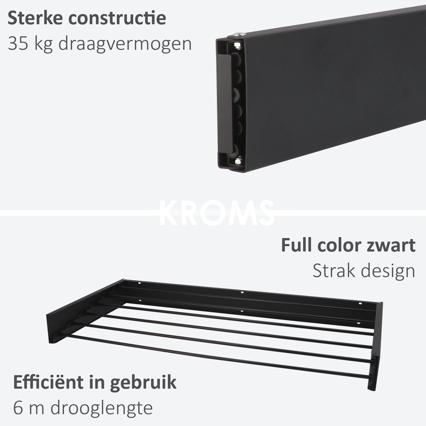 Étendoir mural XL Full Color Noir 100 cm