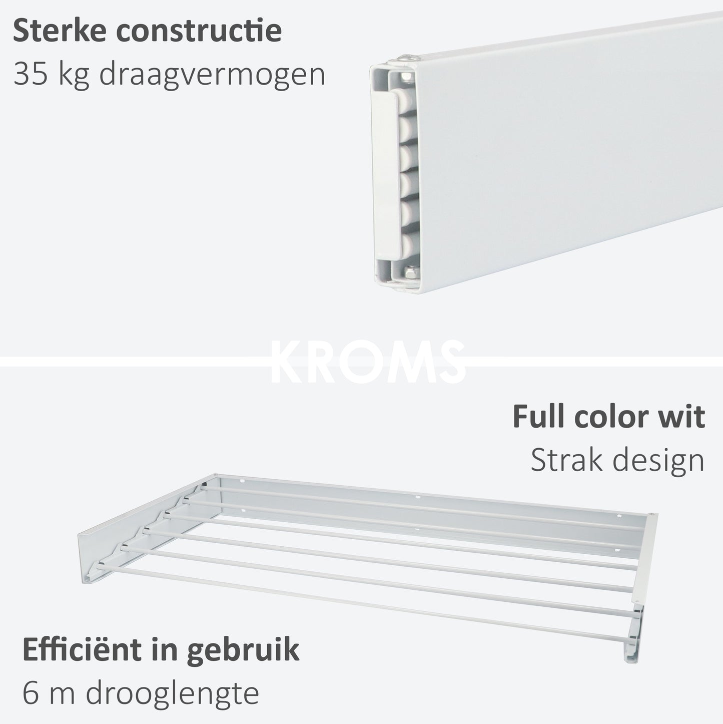 Wanddroogrek XL Full Color Wit 100 cm