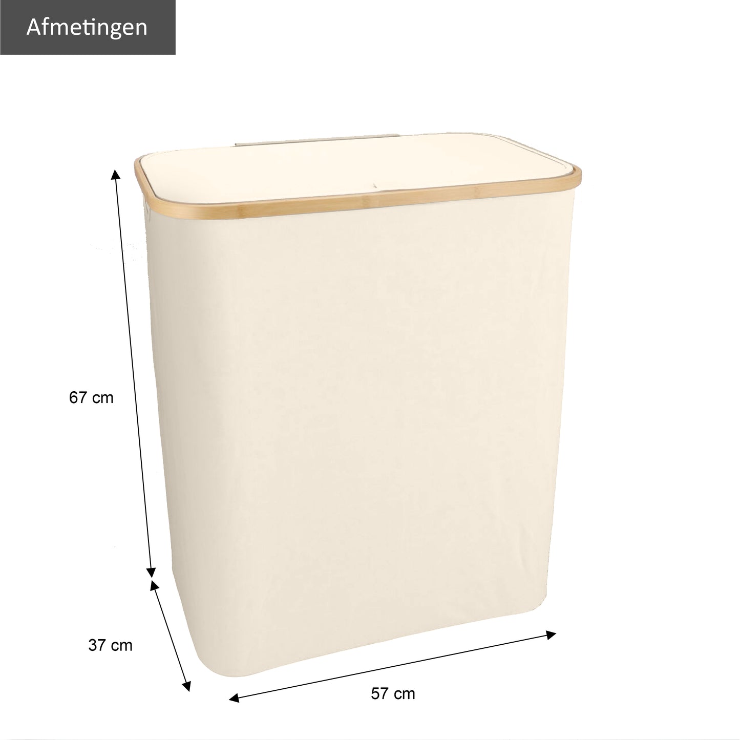 Wasmand Bamboe 3 vakken  Beige 145L