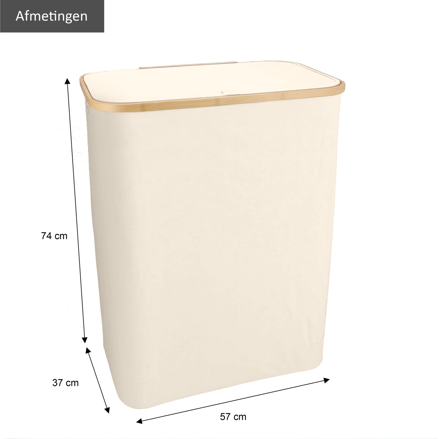 Wasmand Bamboe 3 vakken  Beige 160L