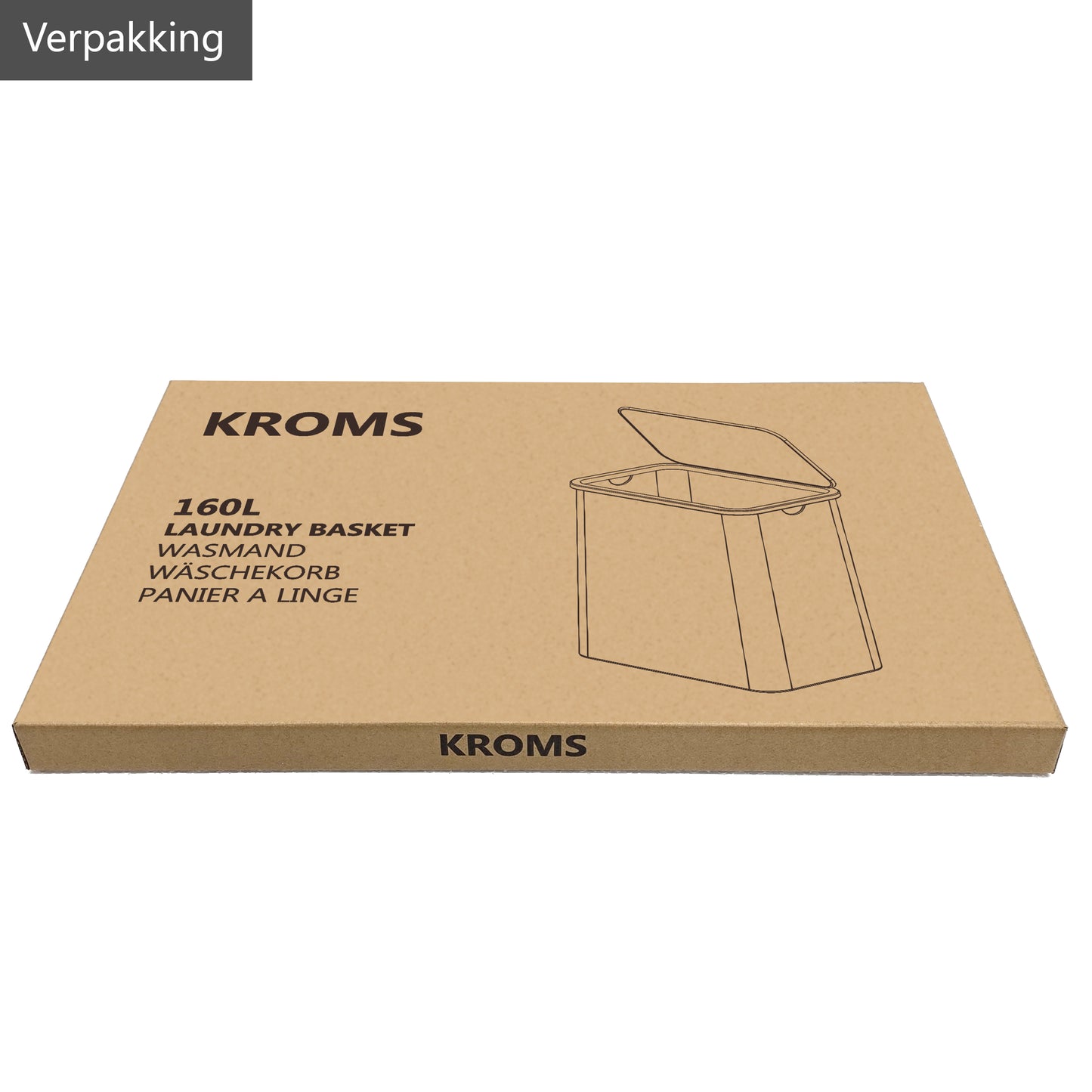 Wäschekorb Bambus 3 Fächer Sand 145L