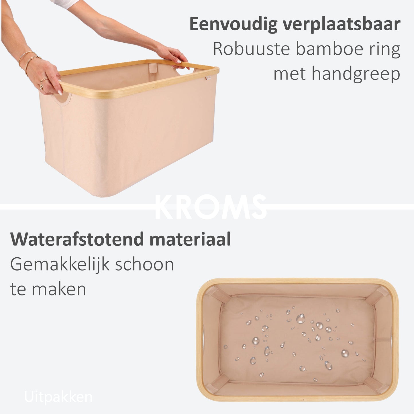 Wasmand opvouwbaar Zand 45L
